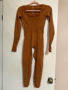 Free People Movement Women's Long-Sleeve Romper One Piece — Rust
